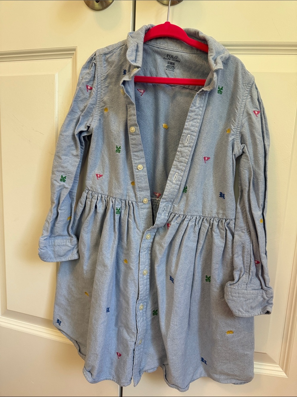 Polo by Ralph Lauren Light Blue Embroidered Button-Front Dress Shirt